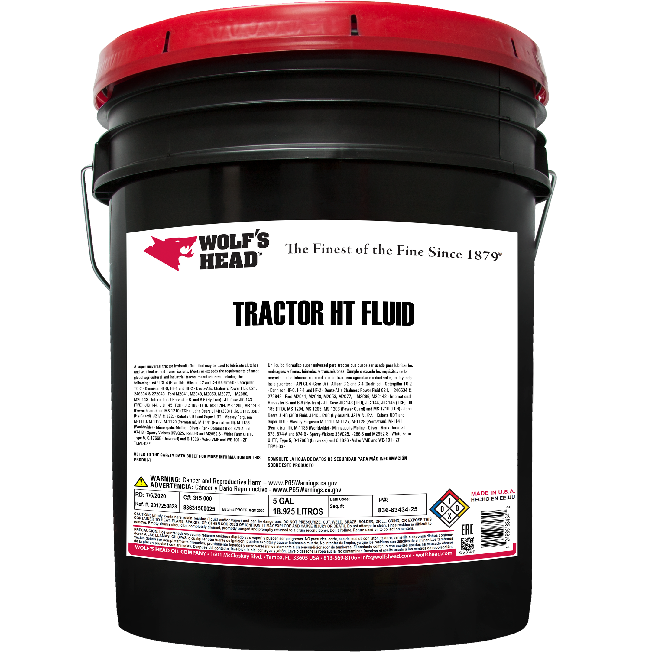 Williams Lubricants - Wolf's Head Tractor HT oil 5 gal. - 836-83434-25