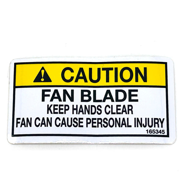 Grasshopper Parts - DECAL   CAUTION FAN B - 165345