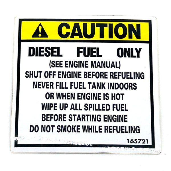 Grasshopper Parts - DECAL   DIESEL REFUEL - 165721