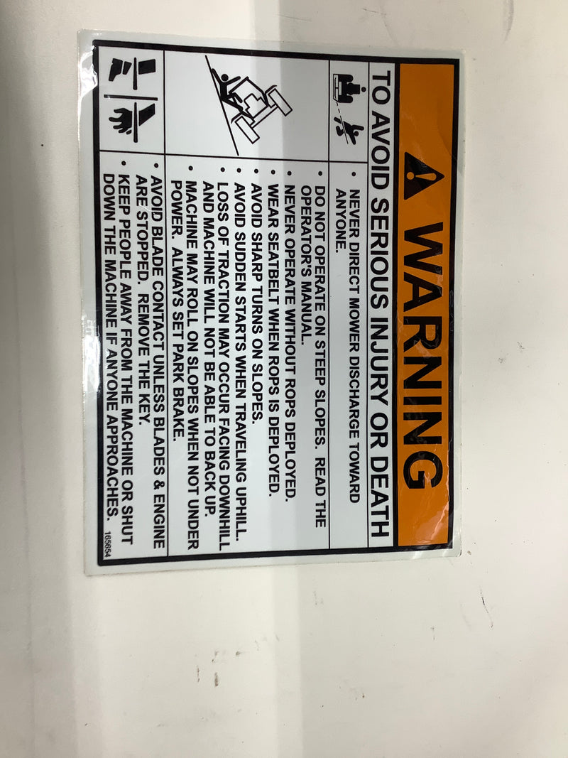 Grasshopper Parts - DECAL WARN AVOID INJ - 165654