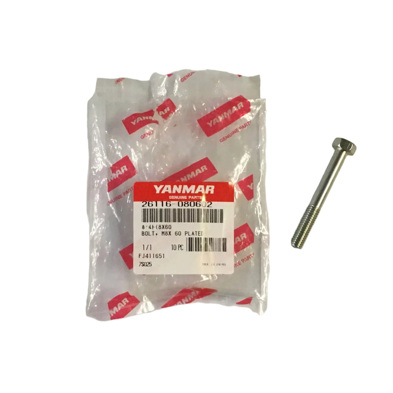 Yanmar Parts - BOLT, M8X 60 PLATED - 26116-080602