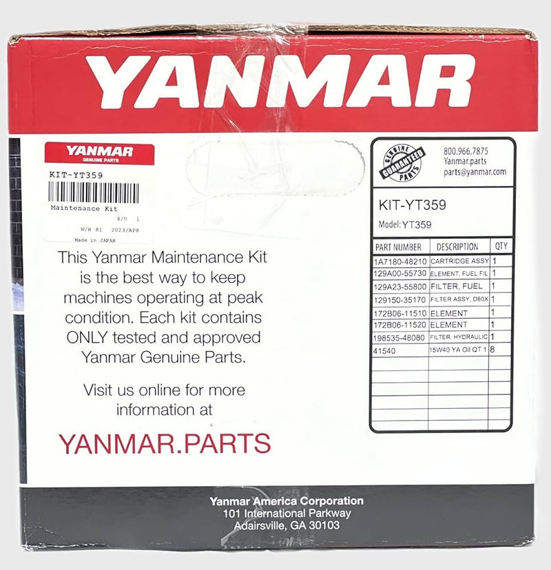 Yanmar Parts - Maintenance Kit - KIT-YT359