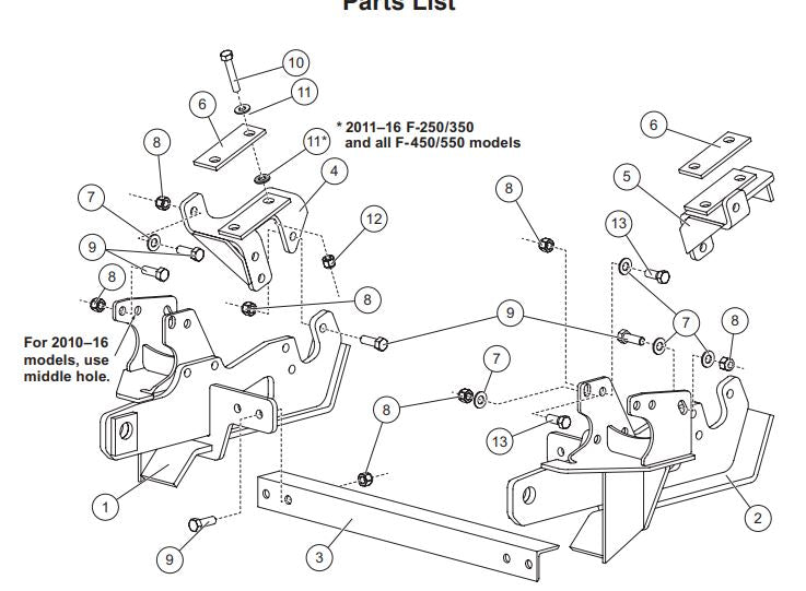 MISC USED PART - Fisher Mount for '08+ F250 - F550 - 7183-1