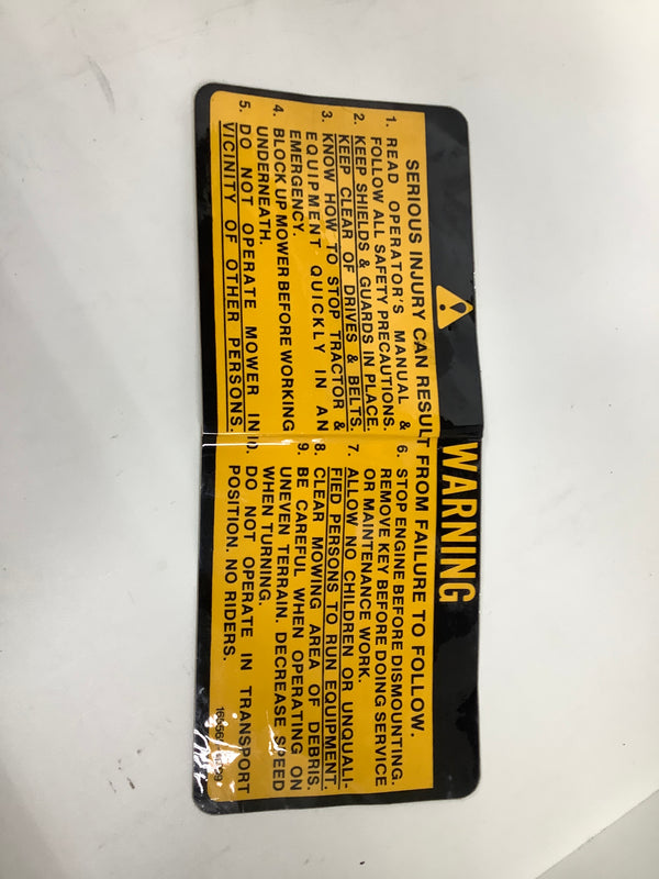 Grasshopper Parts - DECAL   READ MANUAL E - 165565