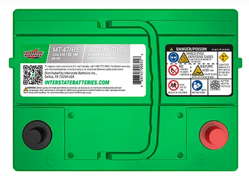Interstate Battery - 550 CCA BATTERY - MT-47 / H5