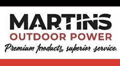 Logo of Martins Outdoor Power with tagline 'Premium products, superior service.'