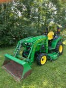2021 John Deere 2038R Tractor with 220R Loader & Mower Deck