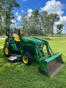 2021 John Deere 2038R Tractor with 220R Loader & Mower Deck