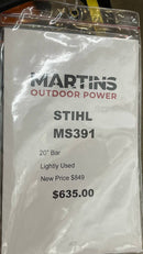 2024 STIHL MS 391 Chainsaw with 20" Bar