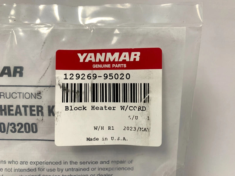 Yanmar Parts - HEATER ASSY,BLOCK - 129269-95020